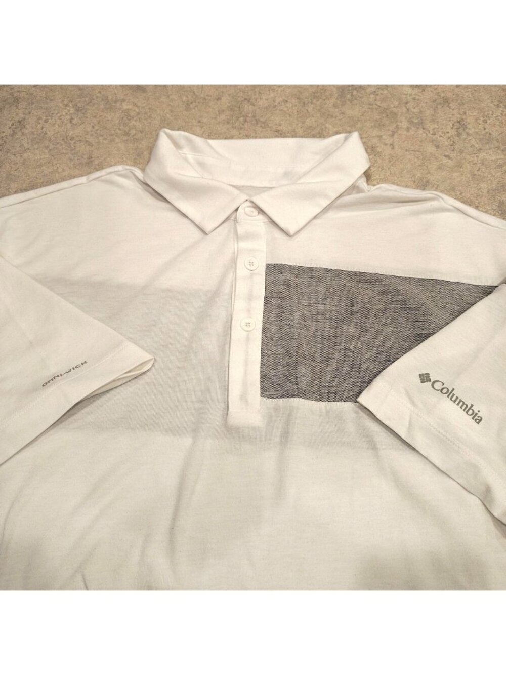 Columbia Golf Omni-Wick Polo Shirt Mens 2XL White Gray Colorblock Performance